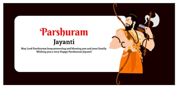 Parshuram Jayanti Lord Parasurama Indian Hindu Festival Celebration Vector Illustrations