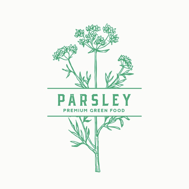 Parsley stem sign, symbol or label