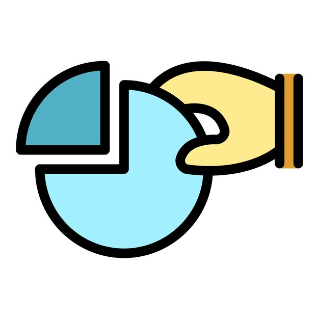 Part contribution icon Outline part contribution vector icon color flat isolated