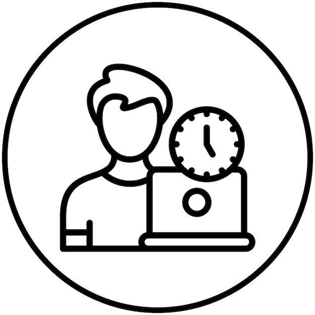 파트 타임 직업 터 아이콘 일러스트레이션 Gig Economy 아이콘 세트