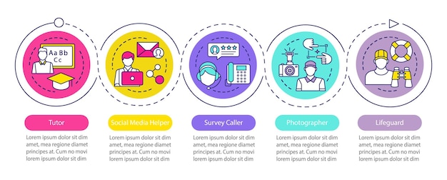 아르바이트 벡터 Infographic 템플릿