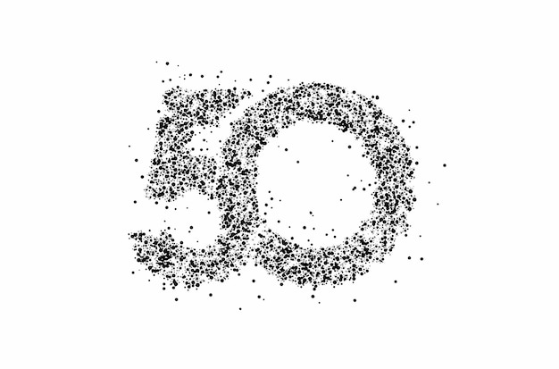 Particle 50 point text vector vector design.