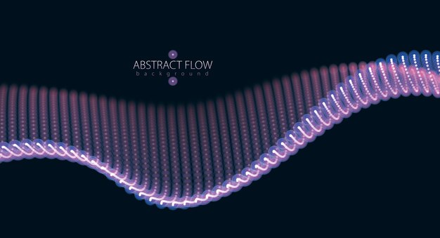Абстрактный дизайн потока частиц. Размытая иллюстрация векторного эффекта круглых огней. Сетка светящихся точек, красивая иллюстрация.