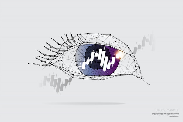 Le particelle, l'arte geometrica, la linea e il punto dell'occhio e del grafico.