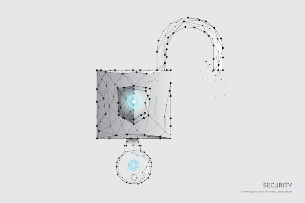 Vector the particles, geometric art, line and dot of key