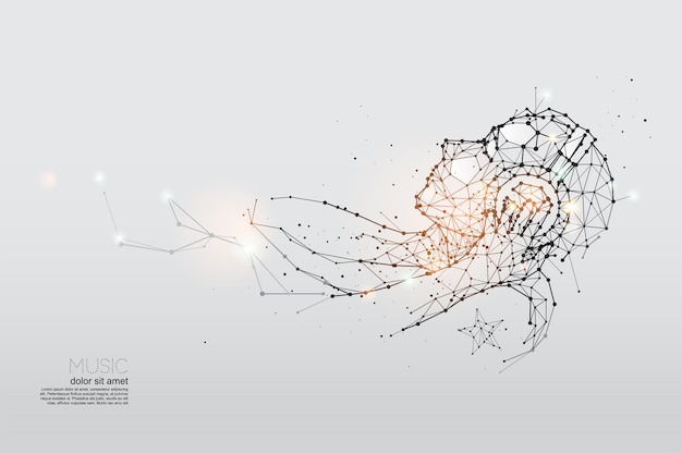 Vector the particles, geometric art of listening music.