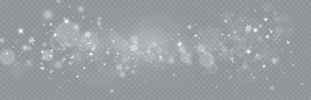 백색 마법 가루 입자. 빛나는 빛 입자. 크리스마스 반짝이 입자. 조명 효과