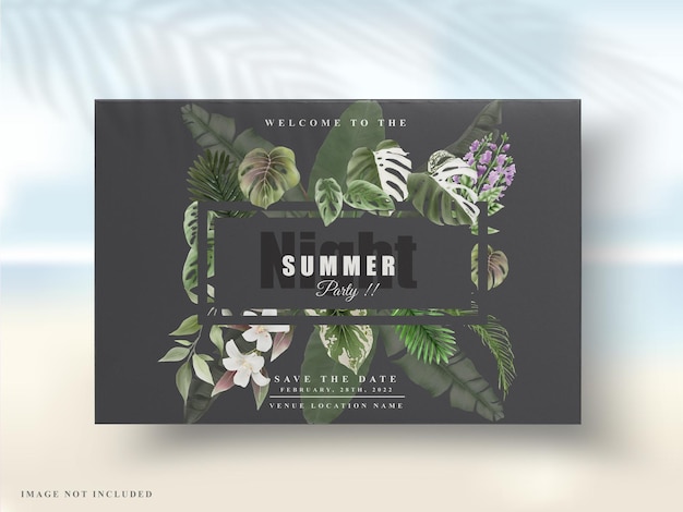 Vector partij uitnodigingskaart bloemen zomer