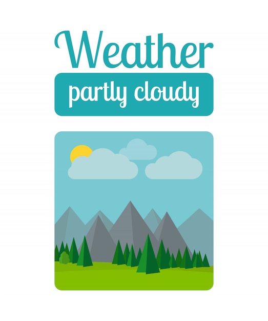 partly cloudy weather illustration
