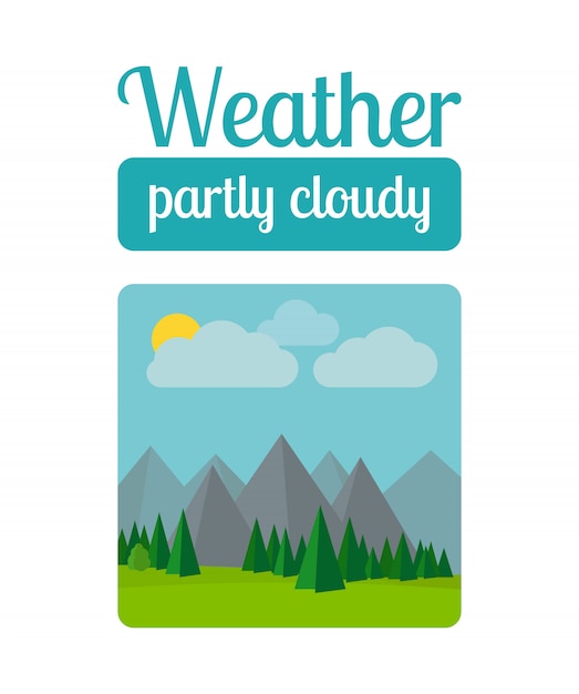 Partly cloudy weather illustration