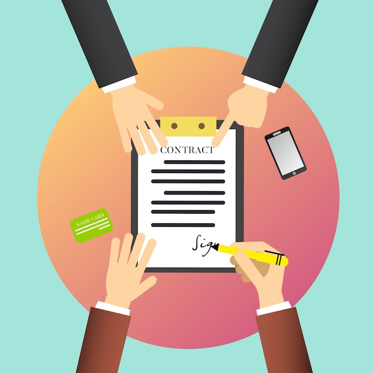 Vector partner deal illustration