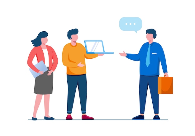 partnerschap bedrijfspresentatie concept platte vectorillustratie voor banner en bestemmingspagina