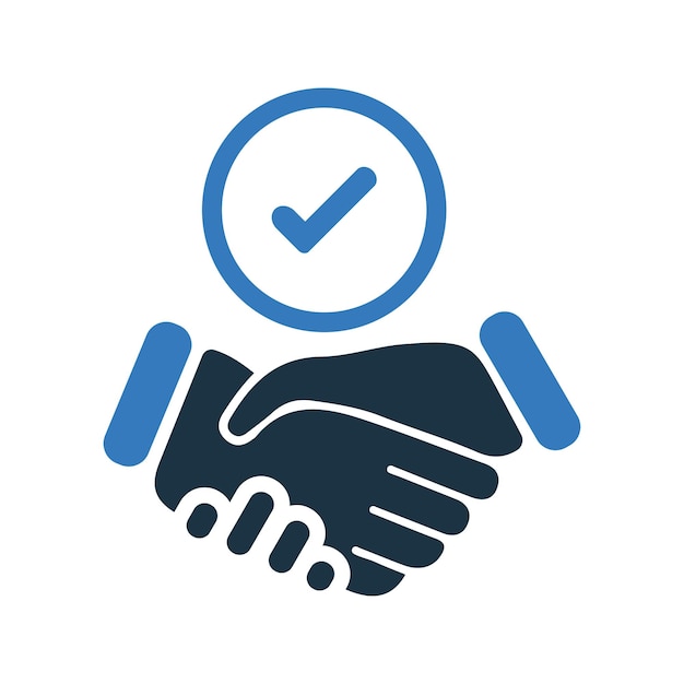 Partnership agreement handshake icon Simple editable vector design isolated on a white background