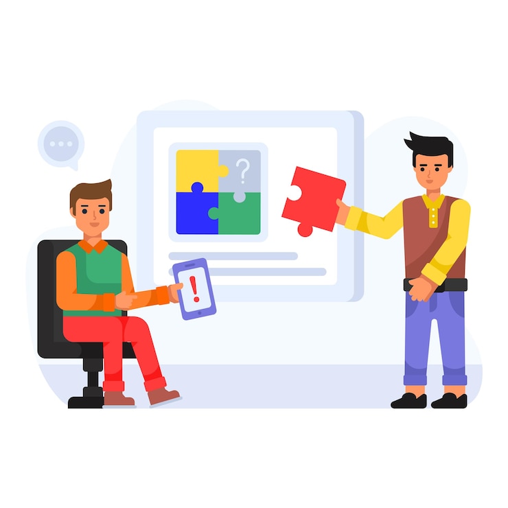 Vector partnership solutions flat illustration high graphics
