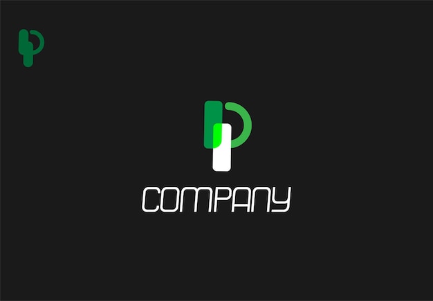 Vettore le parti che si uniscono creano il design del logo della lettera p