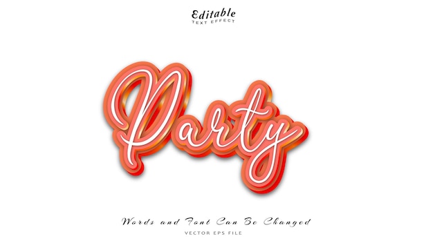 PARTY 3D EDITABLE TEXT EFFECT