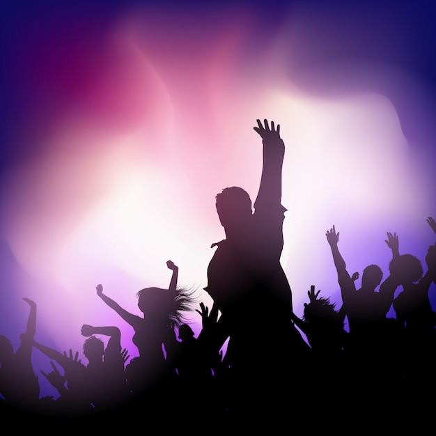 Vector party audience on an abstract blur background