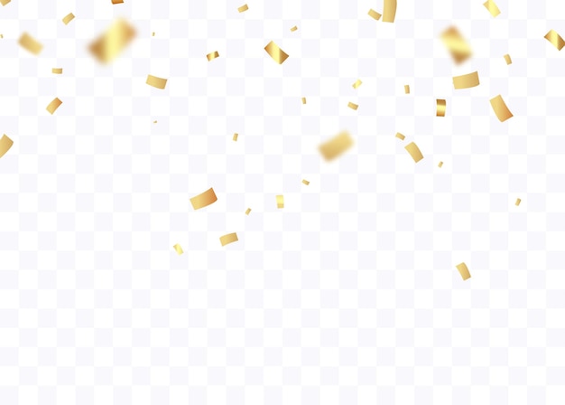 Vector party background gold confetti isolated