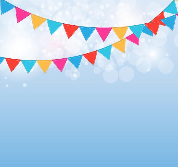 Party background with flags illustration.