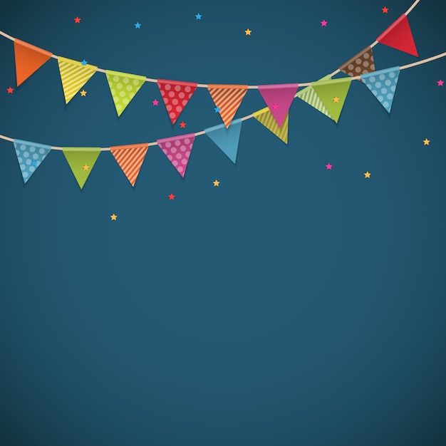 Vector party background with flags