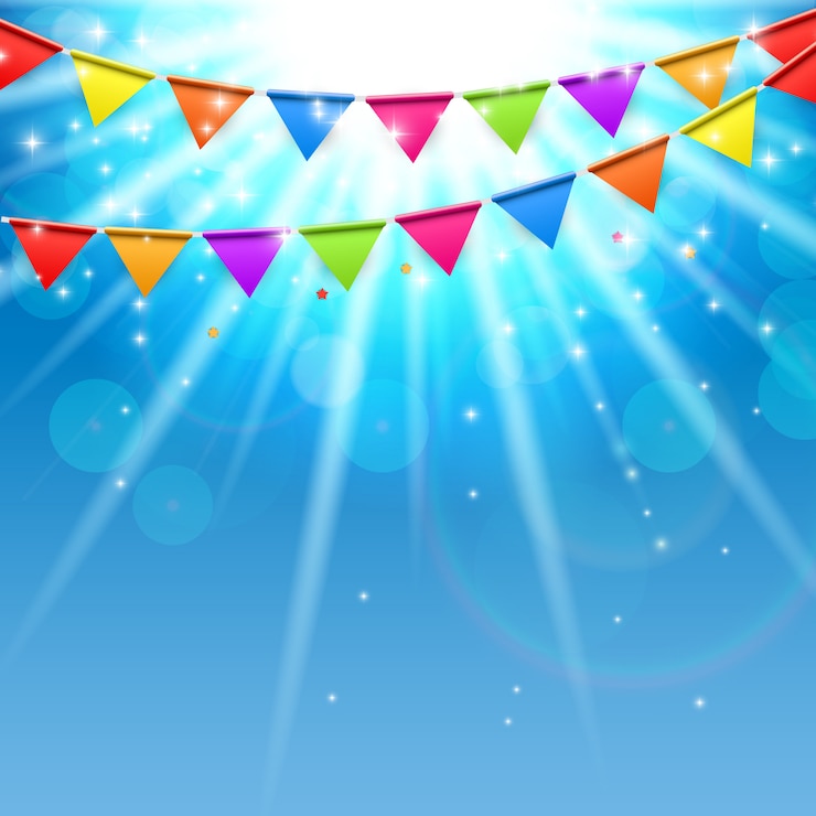 Vector party background with flags