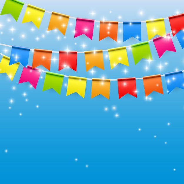 Party Background with Flags 