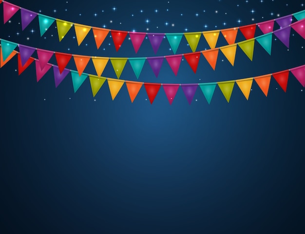 Party background with flags