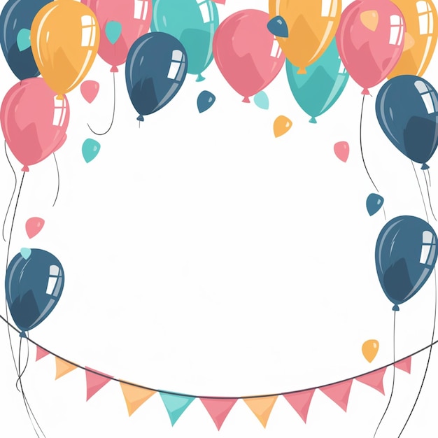 Vector party banner and balloons 3