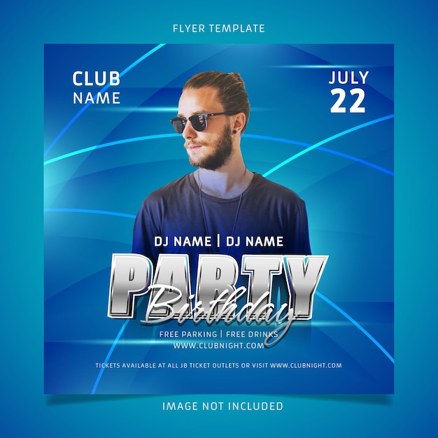 Party birthday flayer template