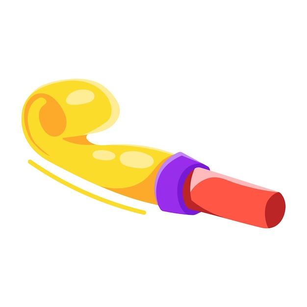 Party blower colorful flat sticker icon
