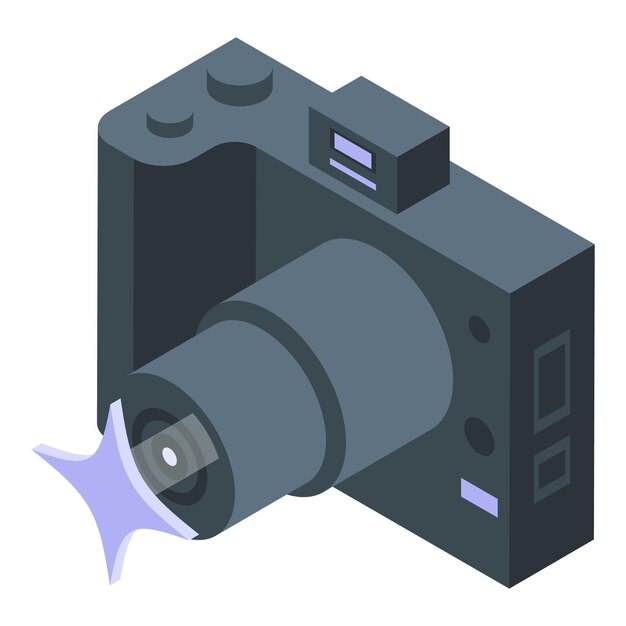 Party camera icon isometric vector Virtual call Video zoom