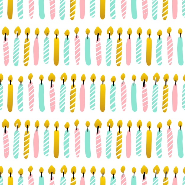 Vector party candles seamless pattern. vector illustration of trendy greeting background.