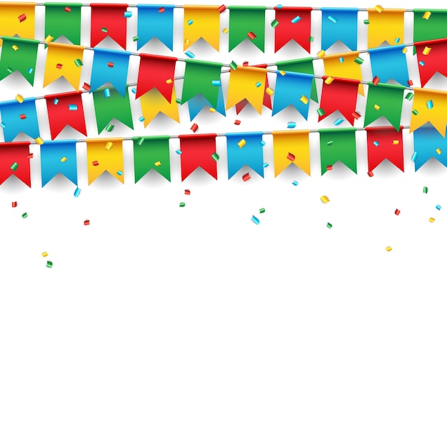 Party celebration flag on white background