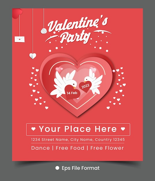 Party Design Valentines day Premium Vector