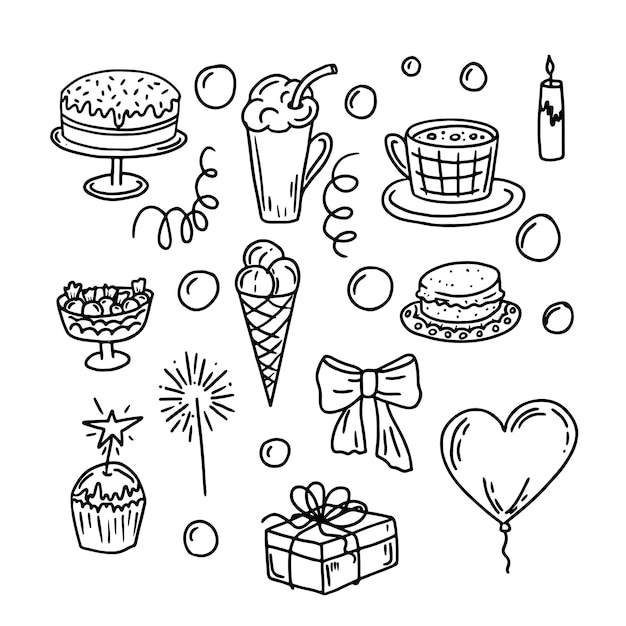 Party doodle set leuke elementen voor elk feest verzameling feestaccessoires