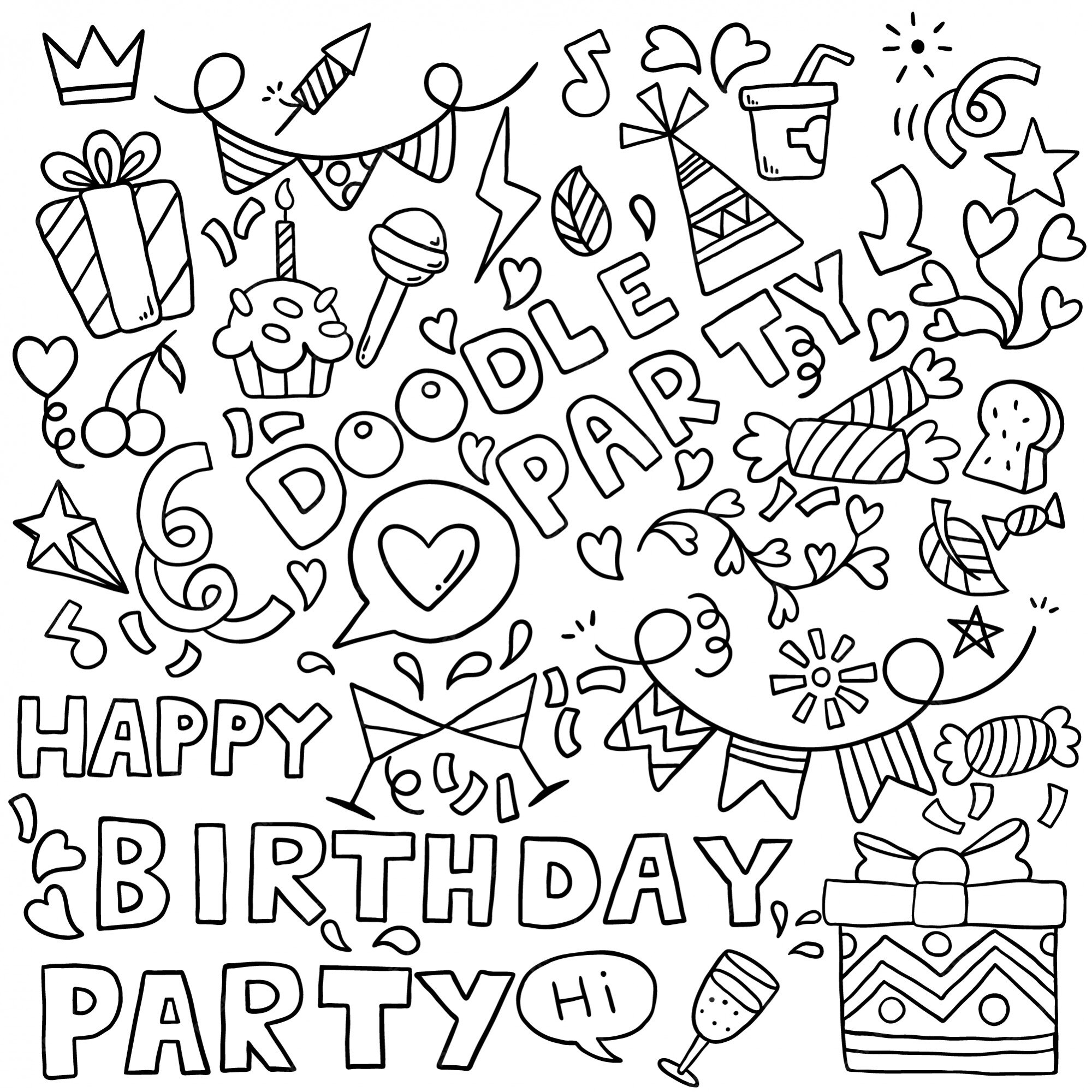 Premium Vector | Party doodles