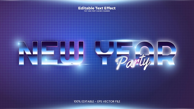 Party editable text effect in modern trend style Premium Vector