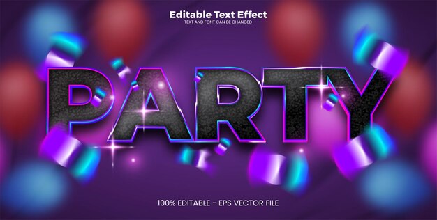 Party editable text effect in modern trend style