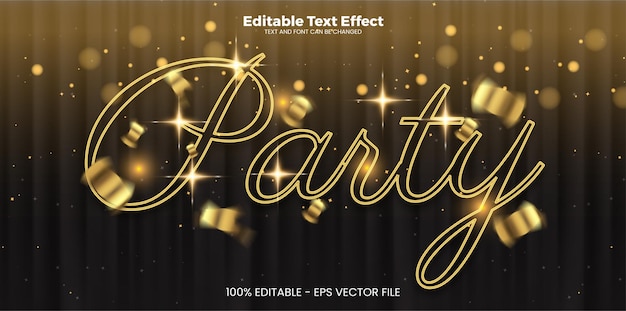 Редактируемый текстовый эффект вечеринки в современном трендовом стиле