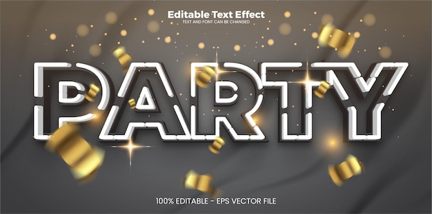 Party editable text effect in modern trend style