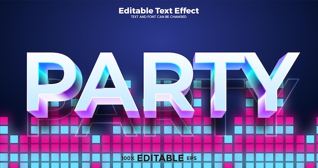 Party editable text effect in modern trend style