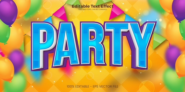 Vector party editable text effect in modern trend style