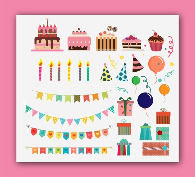 Vector party elements designs for every celebration