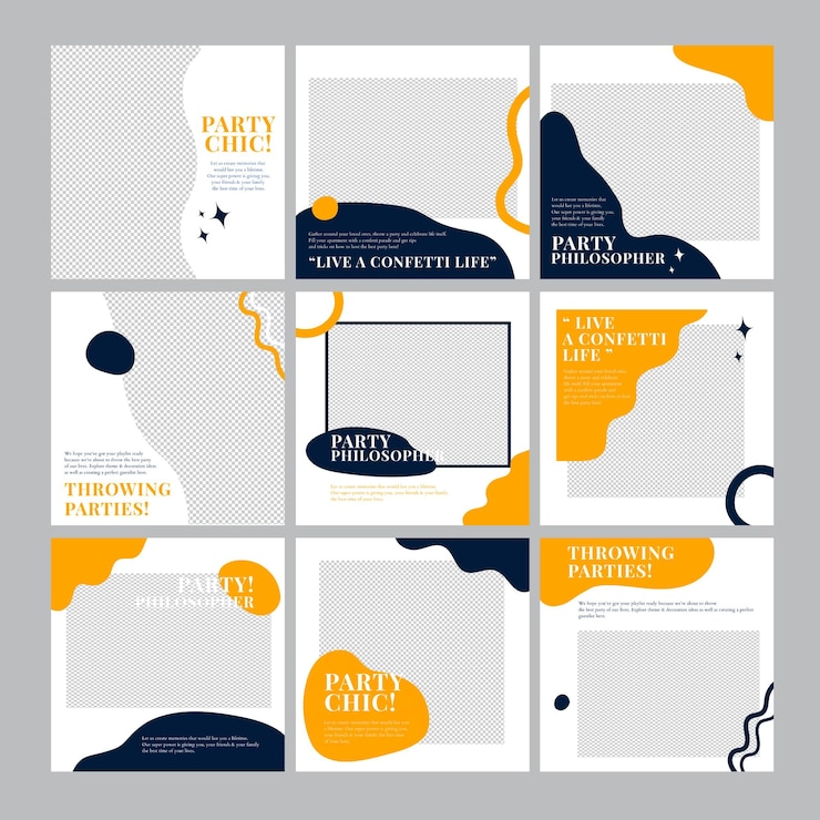 Vector party event marketing template social media ad for organizers