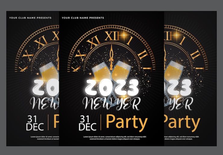 Vector party flyer template 2023