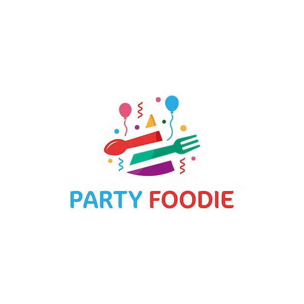 Party Foodie bewerkbare Vector Logo sjabloon