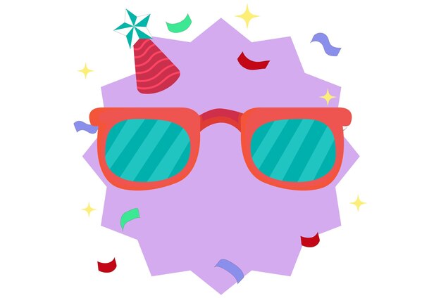 パーティーのメガネのコンセプトイラスト スタイリッシュで美しい