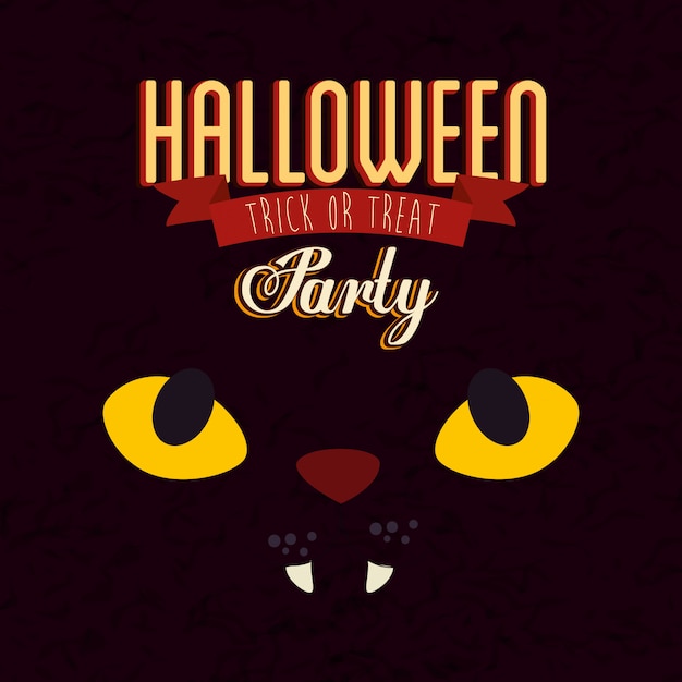 Festa di halloween con gatto faccia