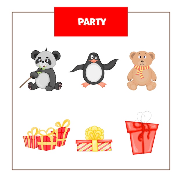 Party hand drawn set party decoration items vector illustration isolated on white