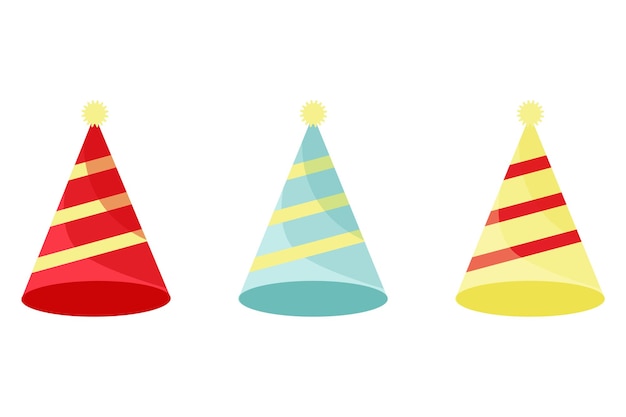 Vector party hat christmas new year bundle vectro illustration
